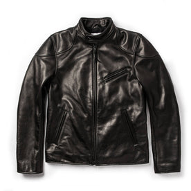 The Band Collar Moto Jacket in Black Steerhide: Featured Image